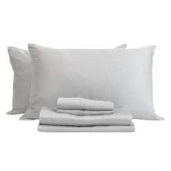 2 Twin XL Bamboo Bed Sheet Set - Cement Grey