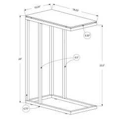 Accent table - chrome metal with frosted tempered glass - Monarch