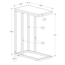 Accent table - dark taupe with chrome metal - Monarch