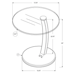 Accent table - espresso bentwood with tempered glass - Monarch