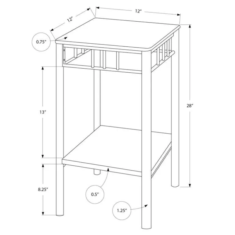 Accent table - espresso marble / bronze metal - Monarch