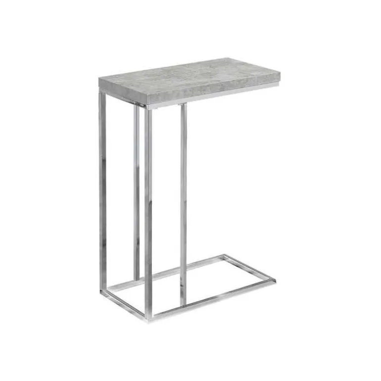 Accent table - grey cement with chrome metal - Monarch