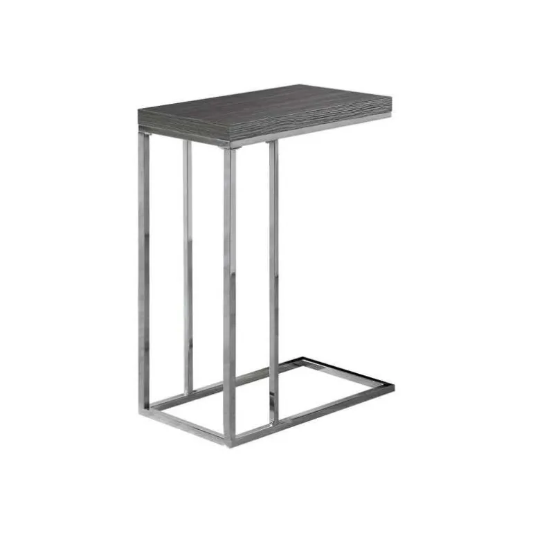 Accent table - grey with chrome metal - Monarch
