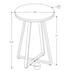 Accent table - 22"h / black marble / black metal - Monarch