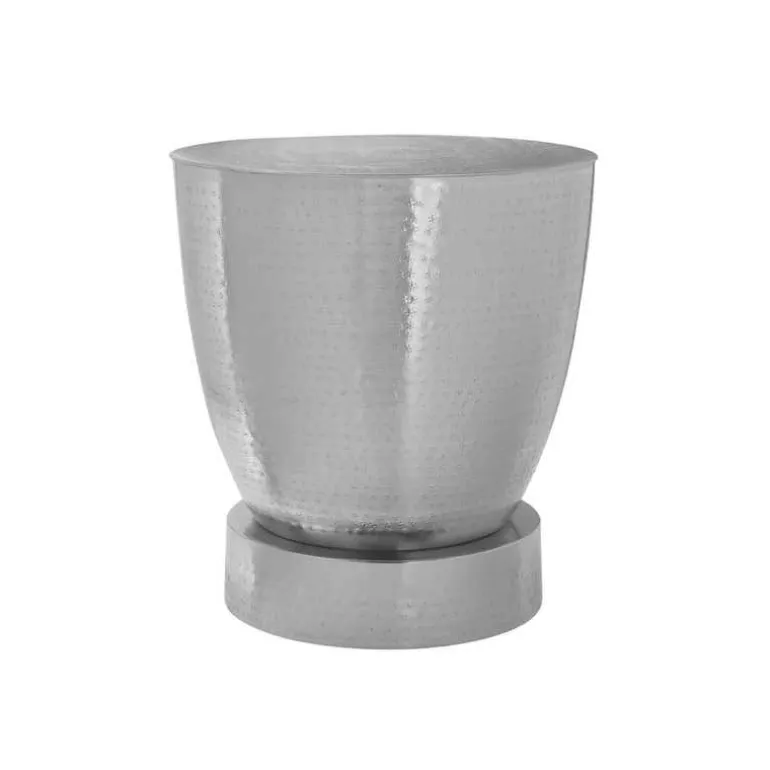 Accent table - 22"h / chrome iron metal drum end - Monarch