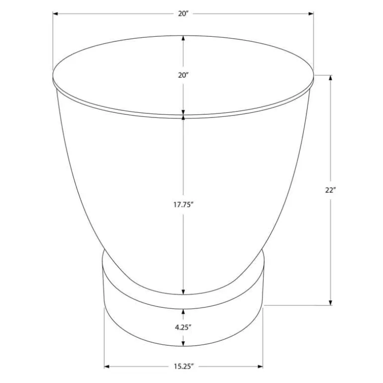 Accent table - 22"h / chrome iron metal drum end - Monarch