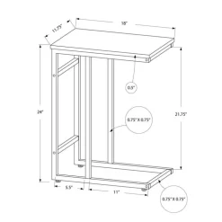 Accent table - 24"h / dark taupe / black metal - Monarch