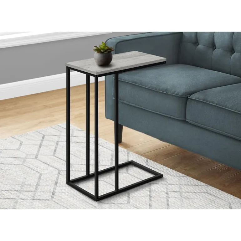 Accent table - 25"h / grey / black metal - Monarch