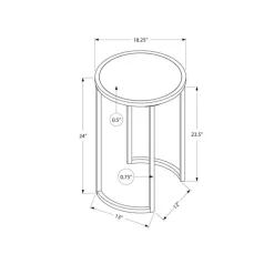 Accent table - 24"h / grey stone-look / black metal - Monarch
