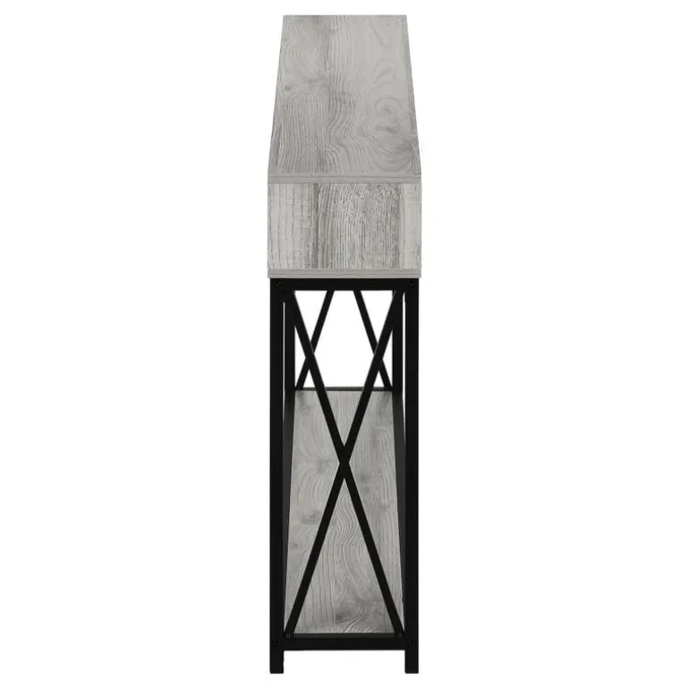 Accent table - 48"l / grey / black metal hall console - Monarch