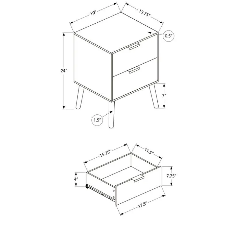 Accent table 24"h with storage - Monarch