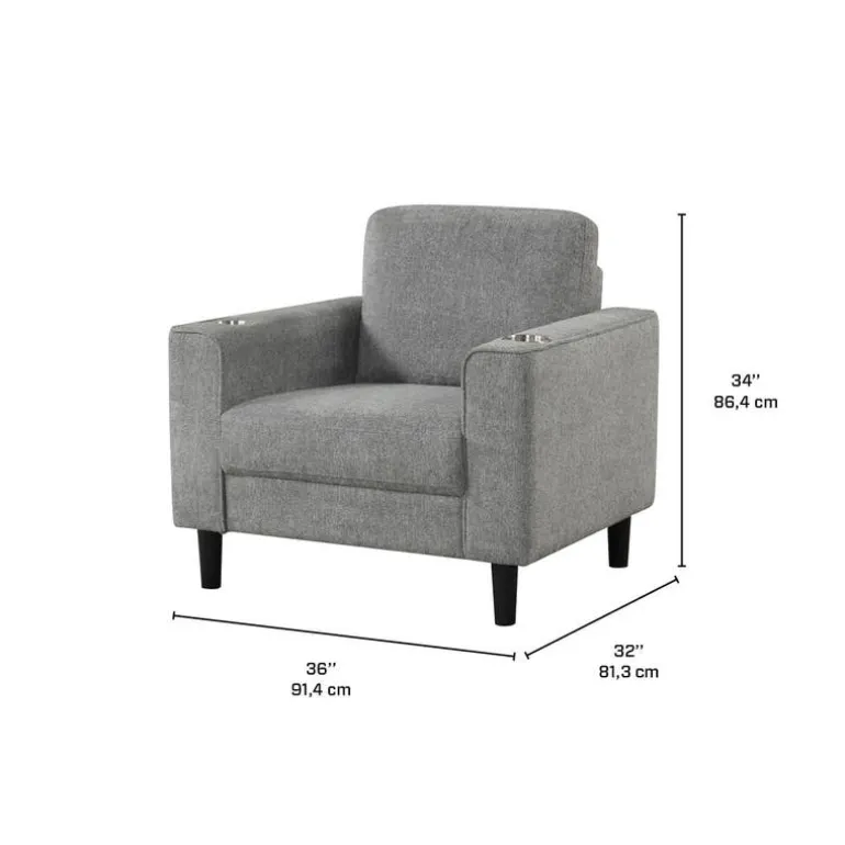 Armchair with Cup Holders