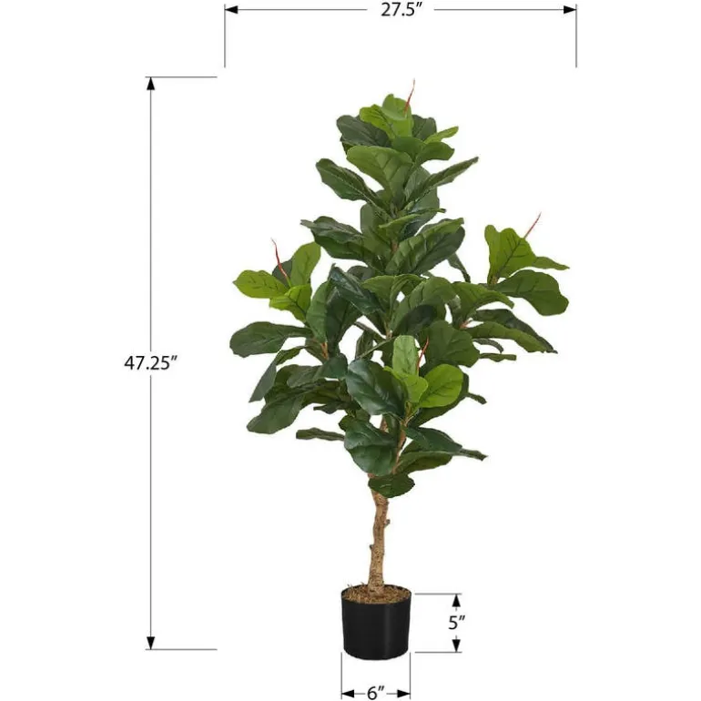Artificial plant - 47"h / indoor fiddle tree in a 5" pot