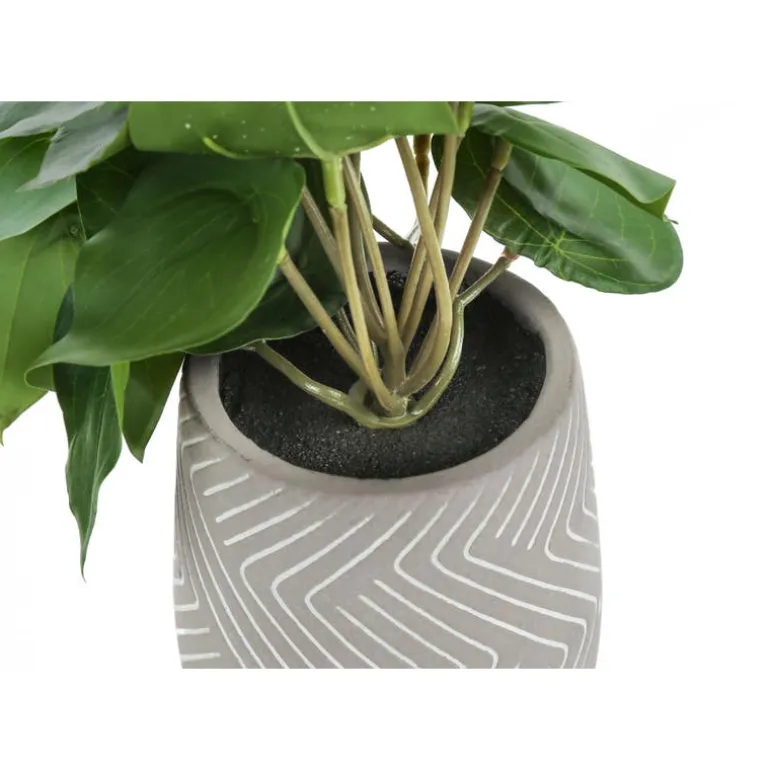 Artificial plant - 2pcs / 8"h alocasia / 5" cement pot