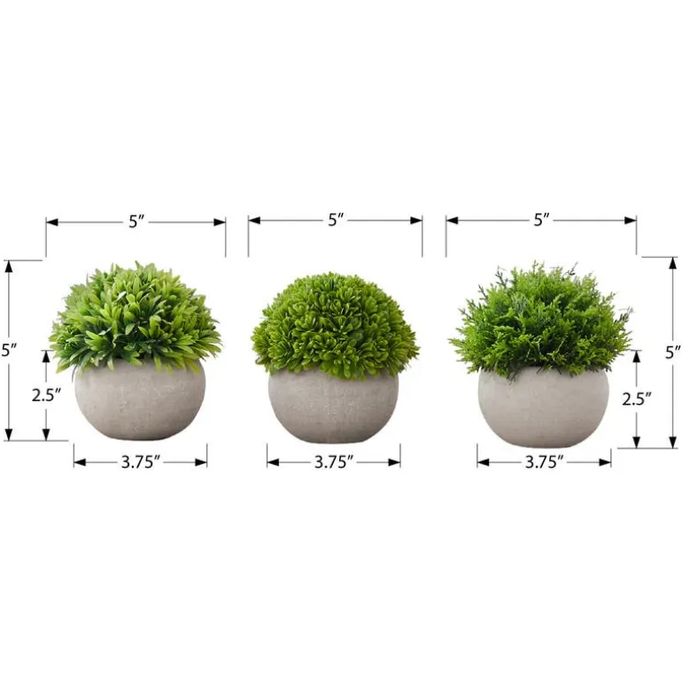 Artificial plant - 3pcs / 5"h grass in a 3" grey pot