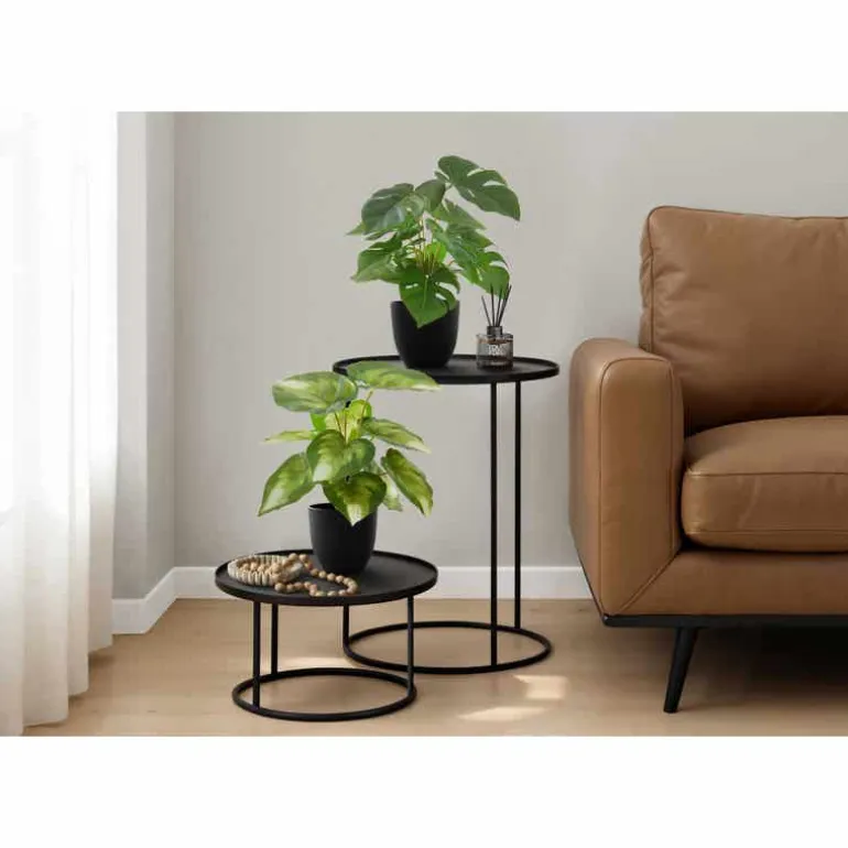 Artificial plant - 2pcs / 13"h monstera/calathea/ 4" pot