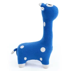 Blue Giraffe-Shaped Kids Pouf – 29.5