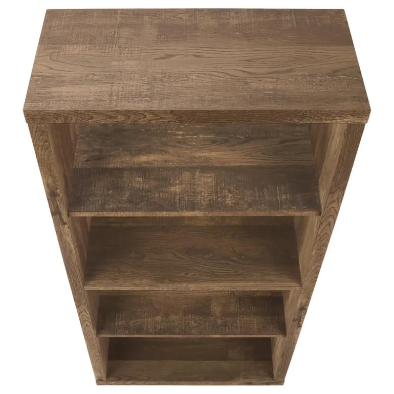 Bookcase - 48"h / brown reclaimed wood-look/ adj. shelves - Monarch
