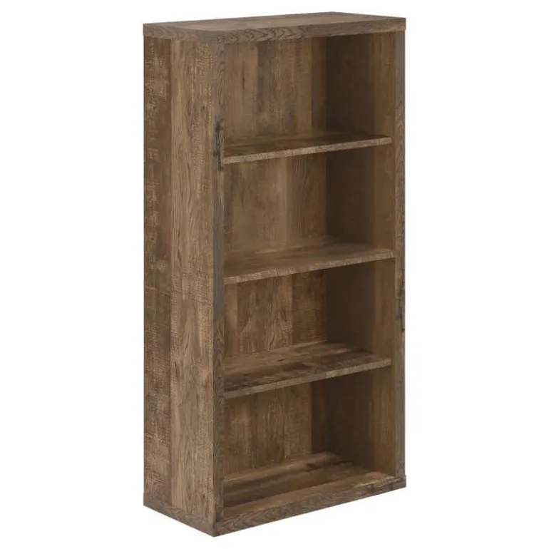 Bookcase - 48"h / brown reclaimed wood-look/ adj. shelves - Monarch