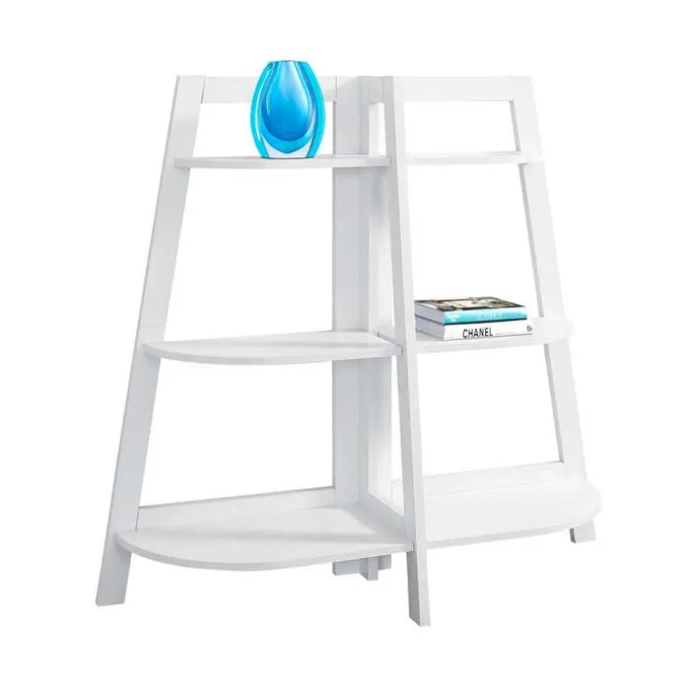 Bookcase - 48"h / white accent etagere - Monarch