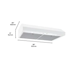 BROAN Range Hood Standard White 36" , 350 CFM - GLA1363WW