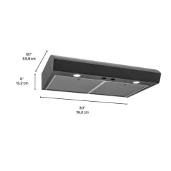 BROAN Range Hood Standard Black Stainless 30