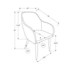 Chairs with Arms (Set of 2) - Black - Monarch