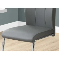 Chairs with Chrome Base (Set of 2) - Grey - Monarch