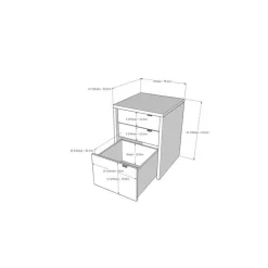 Chrono Filing Cabinet, 3-Drawer, White And Natural Maple - Nexera