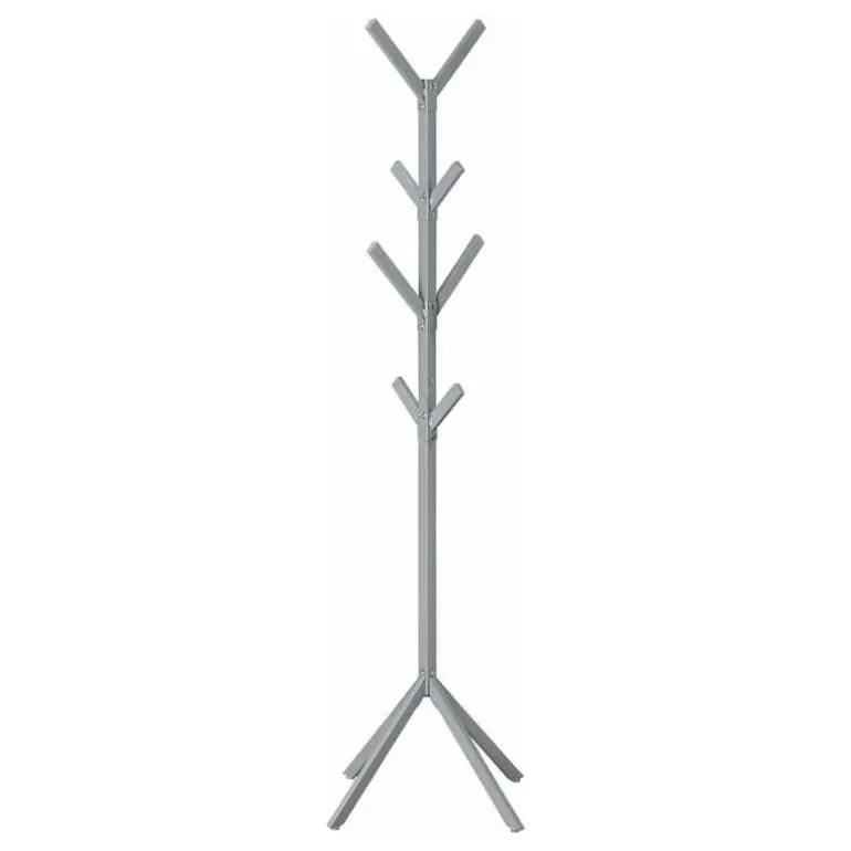 Coat rack - 70"h / silver metal