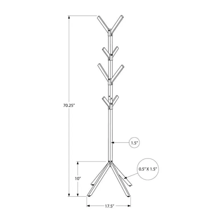 Coat rack - 70"h / silver metal