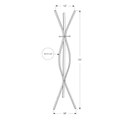 Coat rack - 72"h / silver metal contemporary style