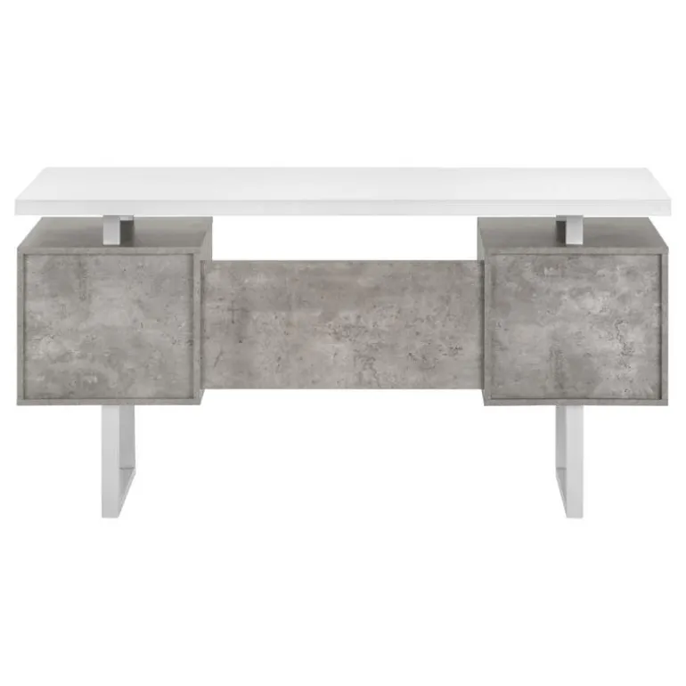 Computer desk - 3 storage drawers / reversible / floating desktop - 60"l - wh - Monarch