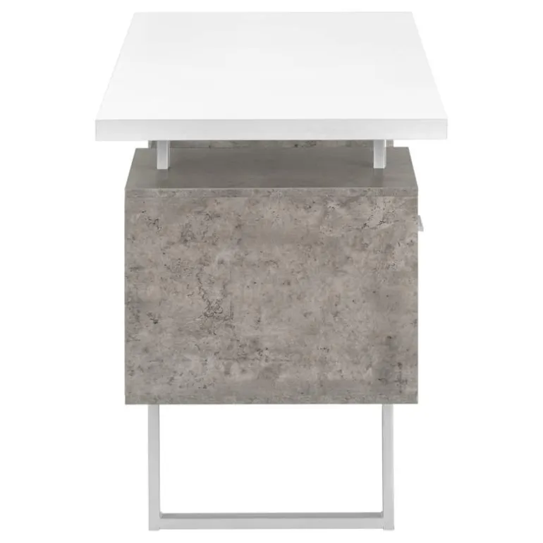 Computer desk - 3 storage drawers / reversible / floating desktop - 60"l - wh - Monarch