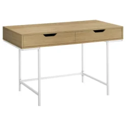 Computer desk - 2 storage drawers / recessed metal legs - 48
