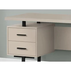 Computer desk - 3 storage drawers / reversible / floating desktop - 60