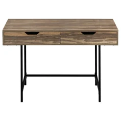 Computer desk - 2 storage drawers / recessed metal legs - 48