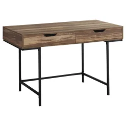 Computer desk - 2 storage drawers / recessed metal legs - 48