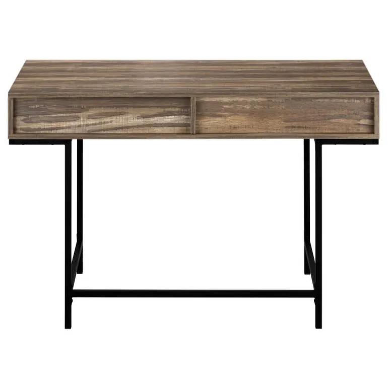 Computer desk - 2 storage drawers / recessed metal legs - 48"l - brown reclai - Monarch