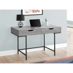 Computer desk - 2 storage drawers / recessed metal legs - 48