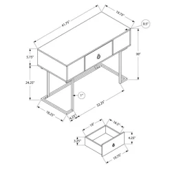 Computer desk - 1 storage drawer / metal base - 42