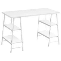 Computer desk - 3 tiers / 4 open shelves / sawhorse style - 48
