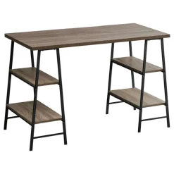 Computer desk - 3 tiers / 4 open shelves / sawhorse style - 48