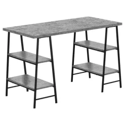 Computer desk - 3 tiers / 4 open shelves / sawhorse style - 48
