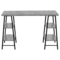 Computer desk - 3 tiers / 4 open shelves / sawhorse style - 48