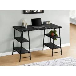 Computer desk - 3 tiers / 4 open shelves / sawhorse style - 48
