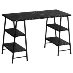 Computer desk - 3 tiers / 4 open shelves / sawhorse style - 48