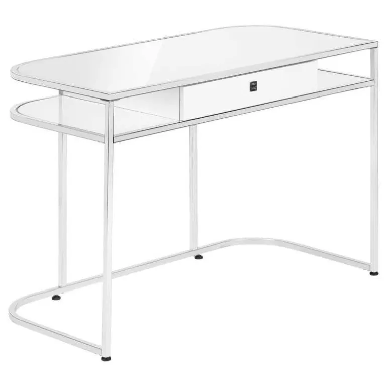 Computer desk - 2 tiers / 1 storage drawer / 2 open shelves / contemporary st - Monarch