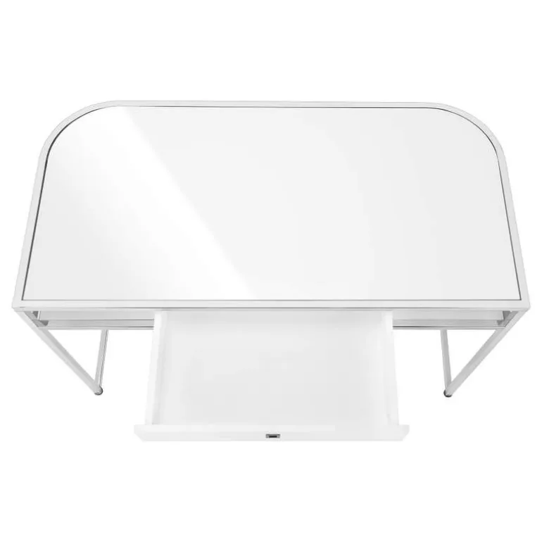 Computer desk - 2 tiers / 1 storage drawer / 2 open shelves / contemporary st - Monarch