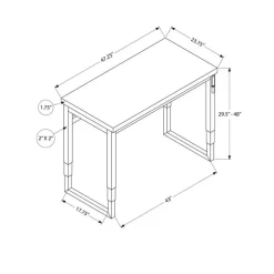 Computer desk - adjustable height / standing desk / thick table top - 48